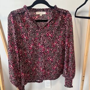 Loft Long Sleeve Floral Blouse